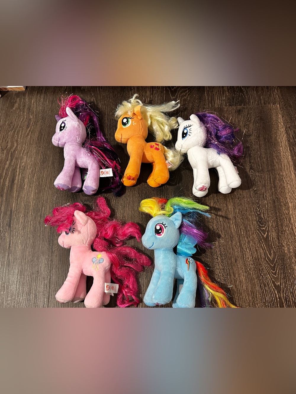 Ty My Little Pony Plush Lot of 5 Sparkle Version 6” Twilight Apple Rarity Pinkie